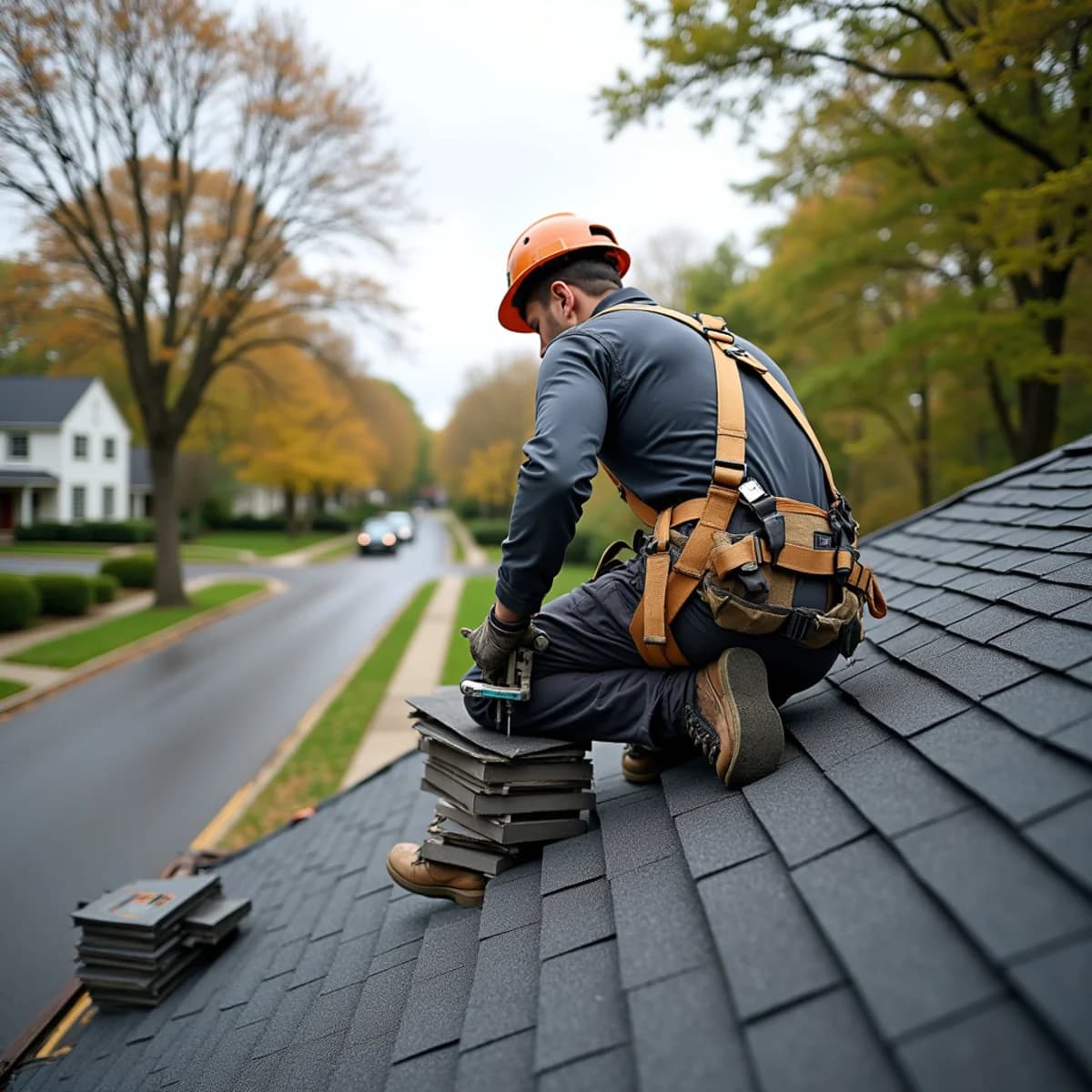 Roofing Renew crew installing a new asphalt shingle roof on a Bergenfield NJ home